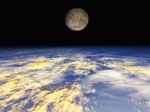 Earth And Moon Stock Photo