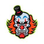 Whiteface Clown Skull Mascot Stock Photo
