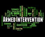 Armed Intervention Represents Military Action And Arms Stock Photo