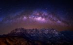Ulsan Bawi Rock With Milky Way Galaxy On Seoraksan Mountains In Stock Photo