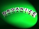 Organize Dice Represent Organization Management And Established Stock Photo