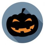 Halloween Pumpkin Icon Represents Autumn Sign And Spooky Stock Photo