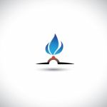 Nozzle With Gas Burning Bright As Hot Blue Flame Icon Stock Photo