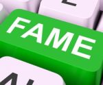 Fame Keys Mean Renowned Or Popular Stock Photo