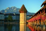 Historic City Center Of Lucerne With Famous Chapel Bridge, The C Stock Photo