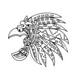 Aztec Feathered Headdress Drawing Black And White Stock Photo