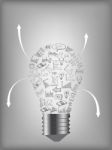 Creative Light Bulb With Business Finance Chart And Graph Idea Concept Stock Photo