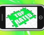 Top Rated Tablet Means Most Popular Or Best-seller Stock Photo