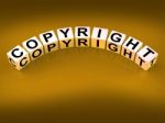 Copyright Blocks Show Patent And Trademark For Protection Stock Photo
