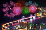 Firework Festival At Gwangan Bridge In Busan,south Korea Stock Photo