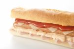 Hot Dog With Ketchup And Mustard Stock Photo