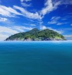 Rock Island With Beautiful Clear Sea Water Destination In Summer Stock Photo