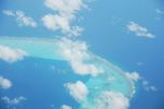 View On Maldives Island From Airplane Stock Photo