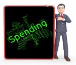 Spending Word Represents Commerce Bought And Purchasing Stock Photo