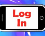 Log In Login On Phone Shows Sign In Online Stock Photo