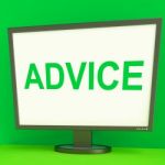 Advice Screen Means Guidance Advise Recommend Or Suggest Stock Photo