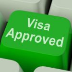 Visa Approved Key Shows Country Admission Authorized Stock Photo