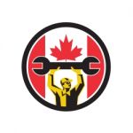 Canadian Mechanic Canada Flag Icon Stock Photo