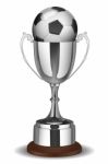 Soccer Ball With Trophy Stock Photo