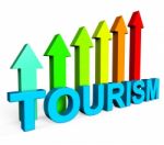Tourism Increasing Represents Financial Report And Analysis Stock Photo
