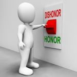 Dishonor Honor Switch Shows Integrity And Morals Stock Photo