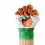Flag Of Niger On Hand Stock Photo