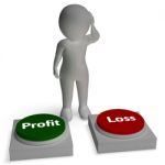 Profit Loss Buttons Shows Earning Stock Photo