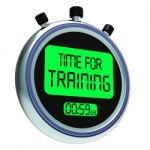 Time For Training Message Shows Coaching And Instructing Stock Photo