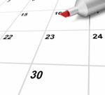 Blank Calendar Shows Plan Appointment Schedule Or Event Stock Photo