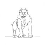 American Bully Continuous Line Stock Photo