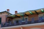 Colourful Building In Cannigione Sardinia Stock Photo