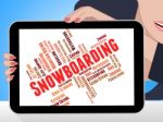 Snowboarding Word Represents Winter Sport And Boarder Stock Photo