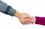 Man And Woman Giving Each Other A Handshake Stock Photo