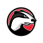 Badger Head Circle Mascot Stock Photo