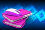 Mouse With File Folder Stock Photo
