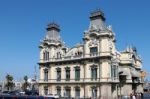 Partial View Of The Old Customs House In Barcelona Stock Photo