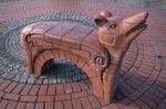 Cardiff Uk March 2014 - View Of One Of The Beastie Benches By Gw Stock Photo