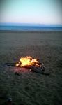 Bonfire On A Beach Stock Photo