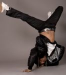 African American Doing Break Dance Stock Photo
