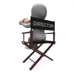 Director Character Shows Hollywood Movie Directors Or Filmmaker Stock Photo