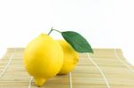 Fresh Lemon Isolated On White Background Stock Photo