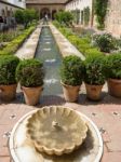 Granada, Andalucia/spain - May 7 : View Of A Fountain In The Alh Stock Photo