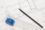 Architectural Design And Drawing Stock Photo