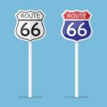 Route 66 Road Sign Set Stock Photo