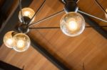 Beautiful Retro Luxury Light Lamp Decor Glowing Stock Photo
