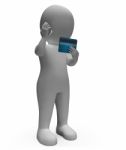 Credit Card Indicates Currency Spending And Render 3d Rendering Stock Photo