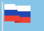 Russia Flag With Copyspace Stock Photo