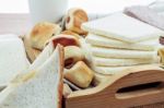 Many Breads On Table Stock Photo
