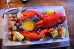 Lobster Dinner Stock Photo