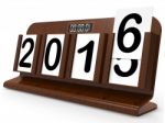 Desk Calendar Represents Year Two Thousand Sixteen Stock Photo